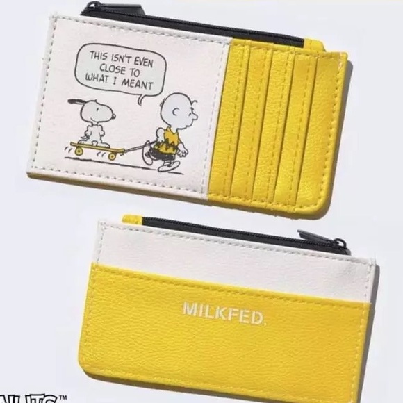 Handbags - Peanuts snoopy Charlie Brown cartoon wallet card coin ID holder yellow w…